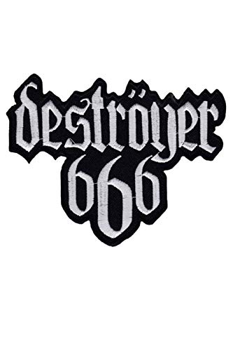 SigitasTrading Destroeyer 666 Silver Extreme Metal Aufnäher Besticktes Patch zum Aufbügeln Applique von SigitasTrading