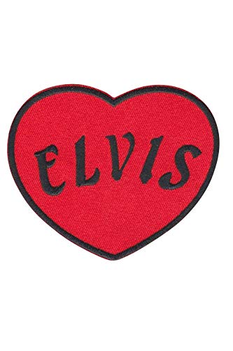 SigitasTrading Elvis Heart Red Aufnäher Besticktes Patch zum Aufbügeln Applique von SigitasTrading