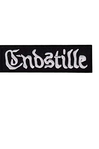 SigitasTrading Endstille Silver Black Metal Aufnäher Besticktes Patch zum Aufbügeln Applique von SigitasTrading