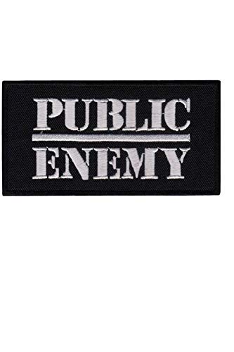 SigitasTrading Public Enemy Silver Hip Hop Music Aufnäher Besticktes Patch zum Aufbügeln Applique von SigitasTrading