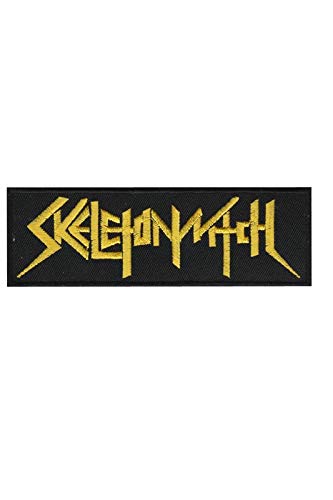 SigitasTrading Skeletonwitch Black Thrash Metal Ban Aufnäher Besticktes Patch zum Aufbügeln Applique von SigitasTrading