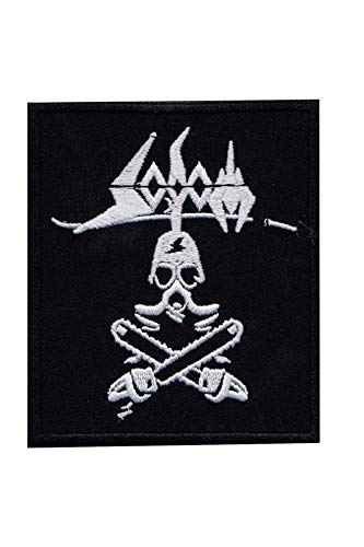 SigitasTrading Sodom Silver Aufnäher Besticktes Patch zum Aufbügeln Applique von SigitasTrading