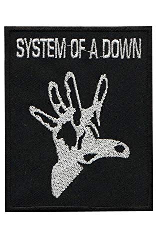 System Of A Down Silver Hand Aufnäher Besticktes Patch zum Aufbügeln Applique von SigitasTrading