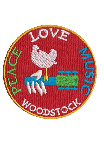 Woodstock Peace Love Music Aufnäher Besticktes Patch zum Aufbügeln Applique von SigitasTrading