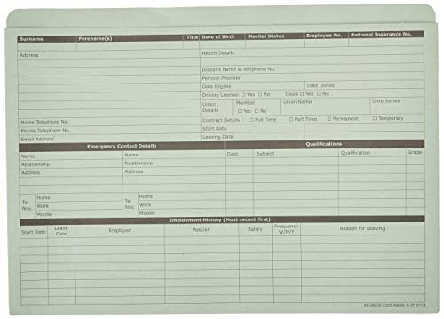 Sigma Personalbögen mit Hüllen (in englischer Sprache) 235 x 330 mm 50 Stück gelb von Sigma