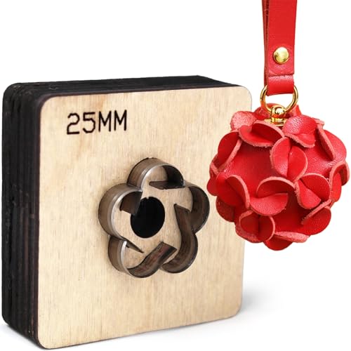 1 x Leder-Stanzform mit Blumen-Kugeln, Leder-Stanzform zum Schneiden von Formen, Ball-Blumen-Form, Leder-Stanzform für DIY-Lederhandwerk (25 mm) von SiiRo