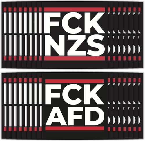 20x Aufkleber - FCK AFD & FCK NZS - Sticker - Set mit jeweils 10 Stickern - 5,2cm x 5,2cm - fck afd sticker fck nzs sticker aufkleber links von Sikida