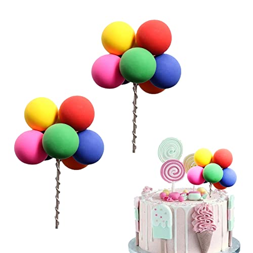 Silars Happy Birthday Tortendeko Luftballons, 2 Stücke Cake Topper Luftballons Kuchenstecker Geburtstag, Tortenaufleger Luftballons für Kuchen DIY Deko für Geburtstag, Valentinstag, Hochzeitstag (A) von Silars