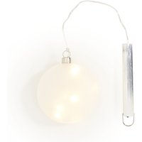 LED-Glas Medaillon "Matt" mit Timer 6/18 Std. - 10 cm von Silber