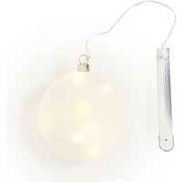 LED-Glas Medaillon "Matt" mit Timer 6/18 Std. - 12 cm von Silber