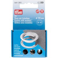 Prym Ösen mit Scheiben - 14 mm, 15 Stück von Silber