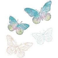 Sizzix Framelits Stanzschablone und Clear Stamps "Painted Pencil Butterflies" von Silber