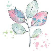 Sizzix Framelits Stanzschablone und Clear Stamps "Painted Pencil Leaves" von Silber