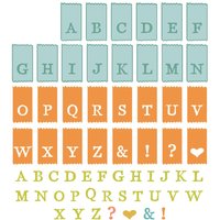 Sizzix Stanzschablone und Clear Stamps "Tab Stamp Alpha by 49 and Market" von Silber