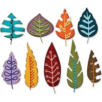 Sizzix Thinlits Stanzschablone "Artsy Leaves by Tim Holtz" von Silber