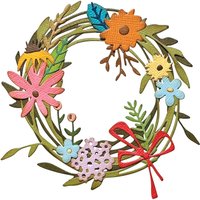 Sizzix Thinlits Stanzschablone "Floral Wreath by Tim Holtz" von Silber