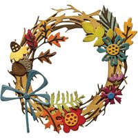 Sizzix Thinlits Stanzschablone "Foliage Wreath by Tim Holtz" von Silber