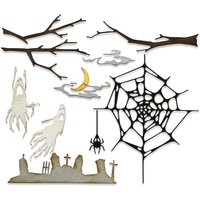 Sizzix Thinlits Stanzschablone "Fright Night by Tim Holtz" von Silber