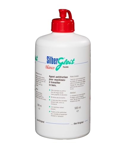 Silbergleit Blanco flüssiges Holzgleitmittel Spray, 500 ml Flasche, speziell für helle Hölzer an Hobelmaschinen von Silbergleit