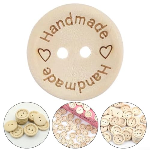 Holzknöpfe für Kleidung, Basteln, Scrapbooking, Nähzubehör, 100 Stück (25 mm) von Sileduove