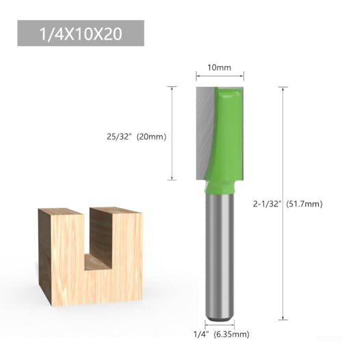 Oberfräsen-Bit, 6, 35 mm Schaft, für Holzbearbeitung und CNC-Graviermaschinen (10 x 20 mm) von Sileduove