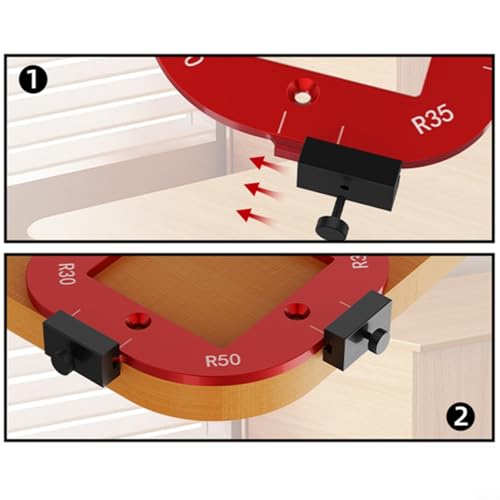 Sileduove Radius Jig Router Templates, Aluminum Alloy Wooden Board Arc Cutting Auxiliary Tool, Aluminum Alloy Arc Template Set, Includes 8 Different Radii von Sileduove