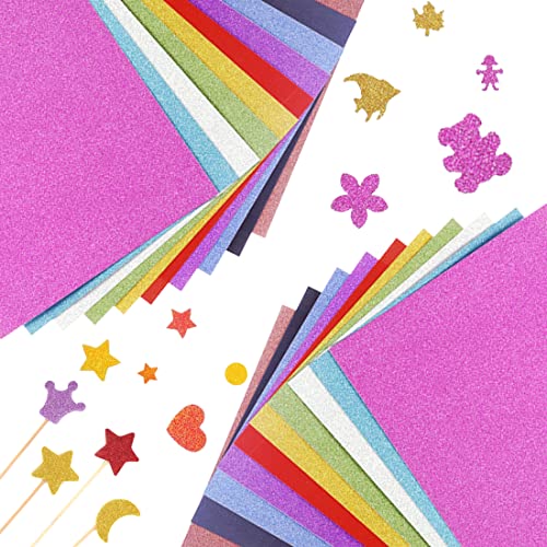 Glitzerpapier zum Basteln 20 Stück Selbstklebendes Papierbastel Glitzerpapier Glitzerpapier zum basteln türkis Glitzerpapier zum basteln A4 für Kinder zum Selbermachen oder Basteln und Gestalten von Silent-Qiaoyou