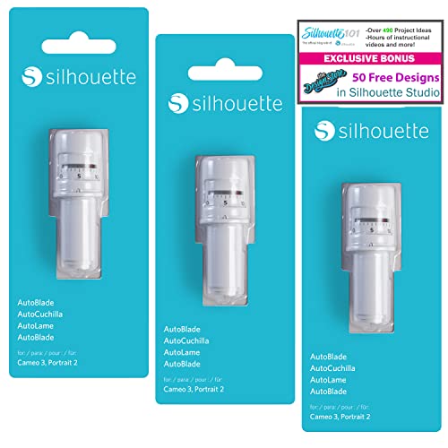 Silhouette Autoblade Ersatzklingen für Cameo 3 und Portrait 2-50, kostenlose Designs, 3 Stück von Silhouette