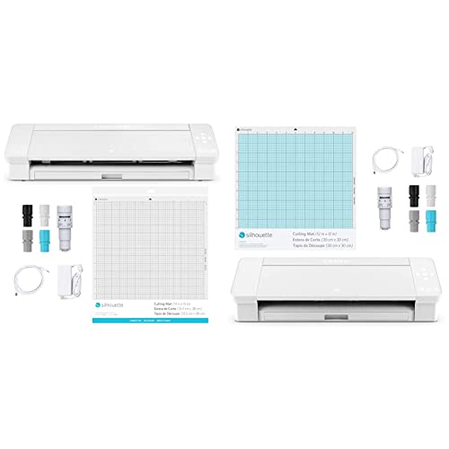 Silhouette America SILH-CAMEO-4-PLUS-5T SILHOUETTE CAMEO 4 PLUS Schneideplotter, Weiß, 38cm Arbeitsbreite & SILH-CAMEO-4-WHT-5T Silhouette Cameo 4 Schneideplotter, Weiß, 30,5 cm Schneidebreite von Silhouette