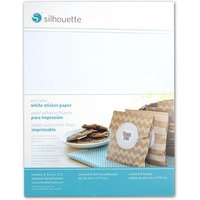 Silhouette MEDIA-WHT-ADH-3T bedruckbares Aufkleberpapier für Schneideplotter weiß 216 x 279 mm,  8 Blatt von Silhouette