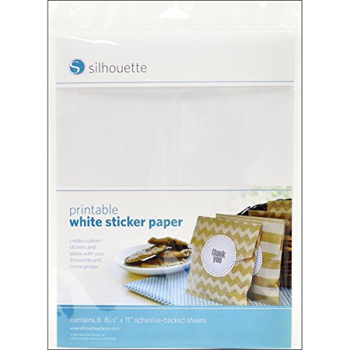 Silhouettes Silhouette druckbares Stickerpapier, weiß von Silhouette