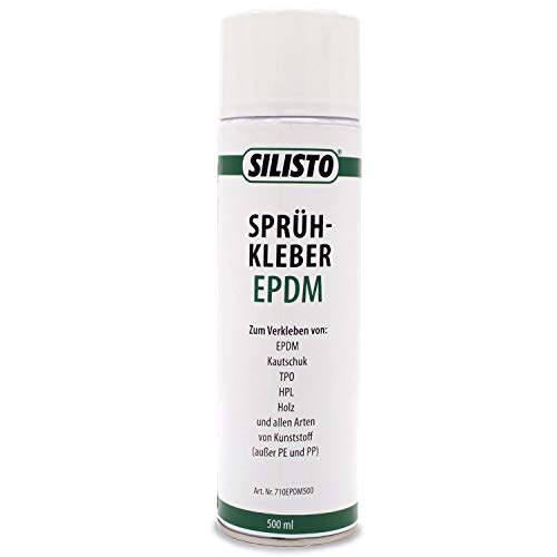 SILISTO Sprühkleber EPDM 500ml - Textilkleber, Bastelkleber, Schuhkleber, Stoffkleber, Lederkleber, Hitzebeständiger Kleber, Folienkleber auf Holz, Beton, Metall und andere Stoffe geeignet von Silisto