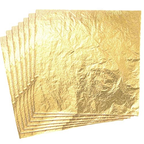 Silithus 100 Blätter Nachahmung Gold Leaf für Kunst, Handwerk Dekoration, Dekoration DIY, Vergoldung Crafting, Frames, 5,5 x 5,5 Zoll (Gold) von Silithus