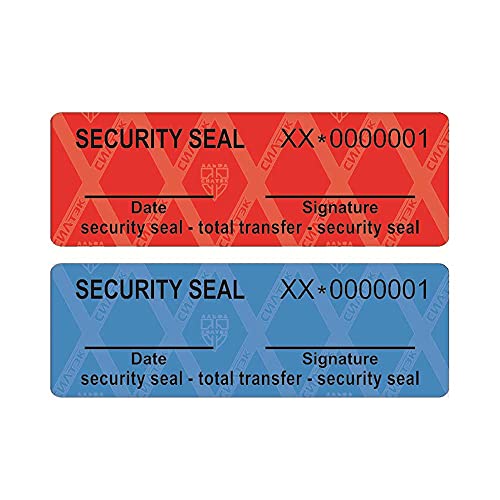 100 Stück Transfer Typ Siegel Sicherheitsetiketten VOID, Sicherheitssiegel - Security Seal (60x20mm, Blau) von Siltek