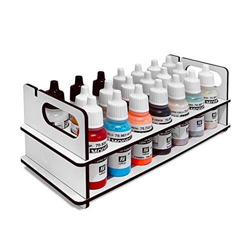 Silu- Paint Station für Vallejo Acrylfarben, Army Painter, Stapelbarer Kanister Organizer 17/18 ml, für die Bemalung von Miniaturen, W40K, Modellen. Farben NICHT enthalten (B17) von Silu