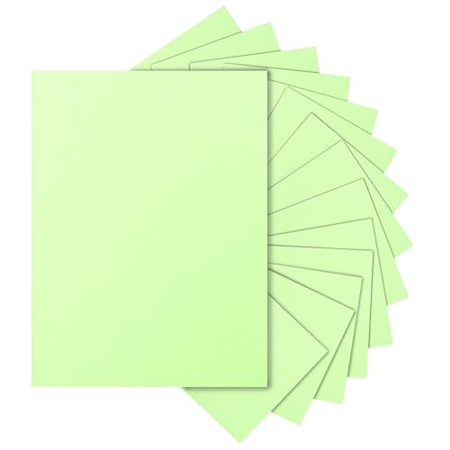 Silunkia 100 Blatt hellgrüner Karton, 200 g/m², Druckerpapier für Kartenherstellung, Grußkarten, Visitenkarten, Papierbasteln, Weihnachtskarten von Silunkia