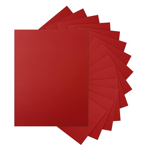 Silunkia 120 Blatt roter Weihnachtskarton, 8,5 x 11 cm, schweres Papier, 250 g/m², Premium-Bastelkarton, Druckerpapier für selbstgemachte Karten, Grußkarten, Hochzeitseinladungen, Weihnachtskarten von Silunkia