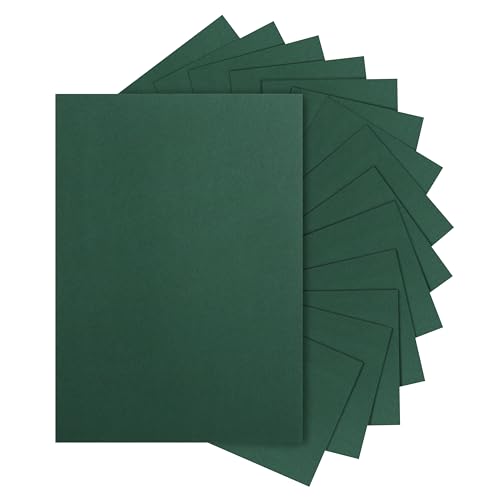 Silunkia 60 Blatt dunkelgrüner Karton, 8,5 x 11 cm, schweres Papier, 250 g/m², Premium-Weihnachts-Bastelpapier für selbstgemachte Karten, Grußkarten, Papierbasteln, Weihnachtskarten von Silunkia