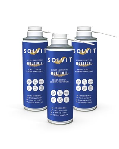 SOLVIT Multifunktionsöl 3x 300ml I Lösungsmittel & Schmiermittel I Leistungsstarkes Multifunktionsöl für effektive Reinigung & Schmierung | Idealer Schutz für alle Oberflächen | Langanhaltender Schutz von Silva