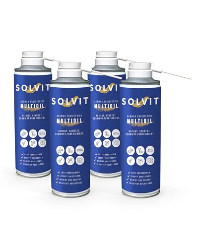 SOLVIT Multifunktionsöl 4x 300ml I Lösungsmittel & Schmiermittel I Leistungsstarkes Multifunktionsöl für effektive Reinigung & Schmierung | Idealer Schutz für alle Oberflächen | Langanhaltender Schutz von Silva