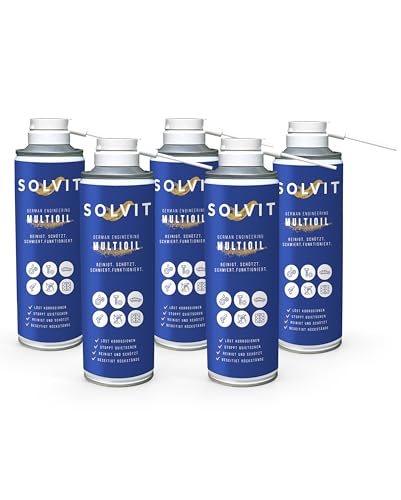 SOLVIT Multifunktionsöl 5x 300ml I Lösungsmittel & Schmiermittel I Leistungsstarkes Multifunktionsöl für effektive Reinigung & Schmierung | Idealer Schutz für alle Oberflächen | Langanhaltender Schutz von Silva