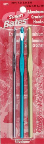 Silvalume Aluminum Crochet Hook Set-Sizes G6/4mm, H8/5mm, J10/6mm von Coats & Clark