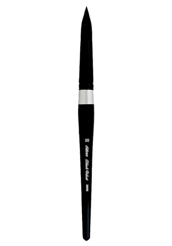 Silver Brush Limited 3000S20 Black Velvet Rund Pinsel, Aquarellpinsel in Größe 20, Kurzer Griff von Silver Brush Limited