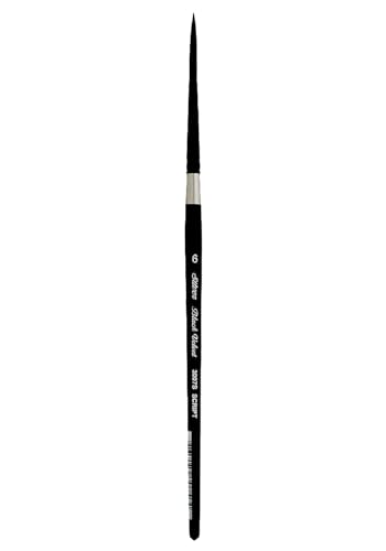 Silver Brush Limited 3007S6 Black Velvet Script Liner Feinspitz Schriftzug Aquarellpinsel, Pinsel in Größe 6, Kurzer Griff von Silver Brush Limited