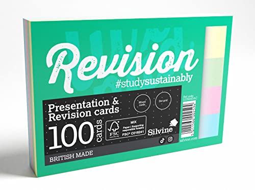 Luxpad Revision Lernkarten, A6, 5 mm, Punktraster (100 Karten), verschiedene Farben von Silvine