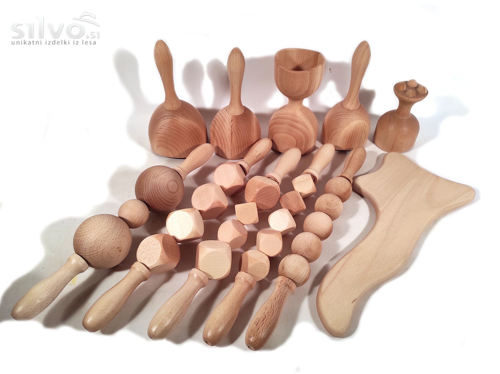 Maderoterapia Set Max, 11 Massagegeräte, Holztherapie, Anti Cellulite von SilvoWoodDesign