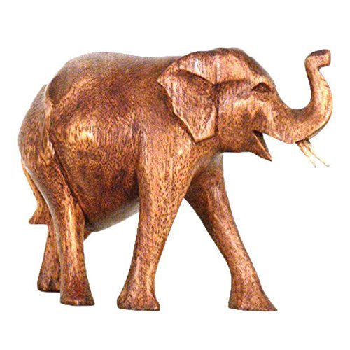 Simandra Elefant Holz Figur Skulptur Abstrakt Holzfigur Statue Afrika Asia Glücksbringer Handarbeit Deko Größe 6 cm von Simandra