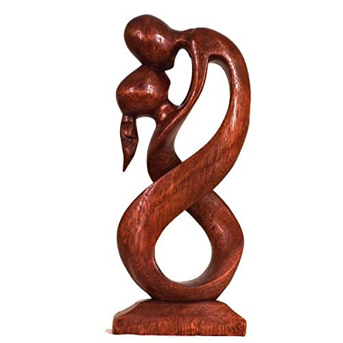 Simandra Holz Figur Skulptur Abstrakt Holzfigur Statue Afrika Asia Handarbeit Deko Hingabe Größe 20 cm von Simandra