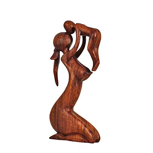 Simandra Holz Figur Skulptur Abstrakt Holzfigur Statue Afrika Asia Handarbeit Deko Mutter Größe 30 cm von Simandra