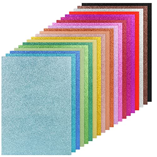 Simetufy Glitzer-Kartonpapier, 60 Blatt, 20 Farben, farbiger Karton für Cricut, Premium-Glitzerpapier zum Basteln, A4-Glitzer-Karton für DIY-Projekte, glitzerndes Papier für Kartenherstellung, 250 von Simetufy